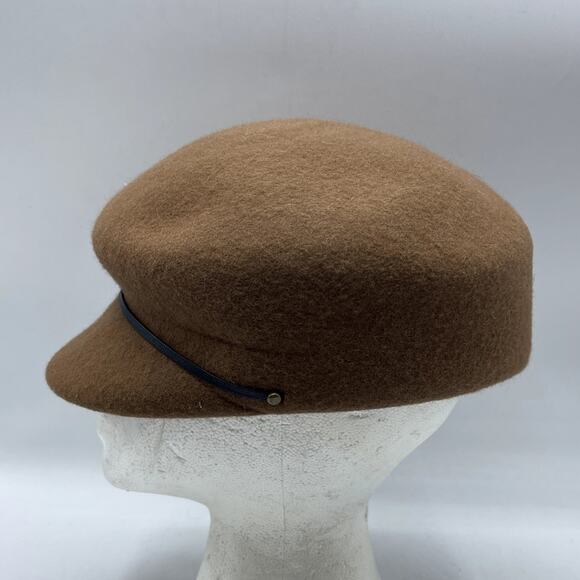 Women's 100% Wool Felt Tan / Brown Newsboy Cap Style Hat - Picture 1 of 6
